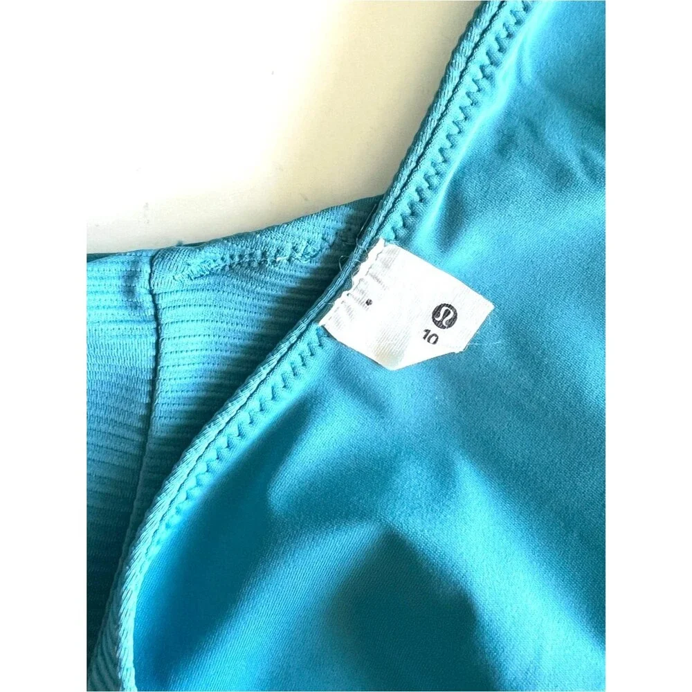 Lululemon Teal Ribbed High-Rise Skimpy-Fit Swim Bikini Bottoms Summer Athletic